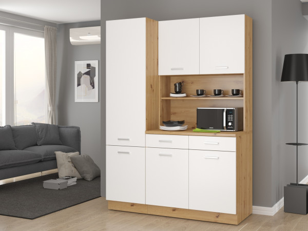 KREDENS MARIA kolor Biały-Artisan Z BLATEM