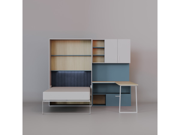 Zestaw Łóżko Półkotapczan kolor Niebieski z Biurkiem...