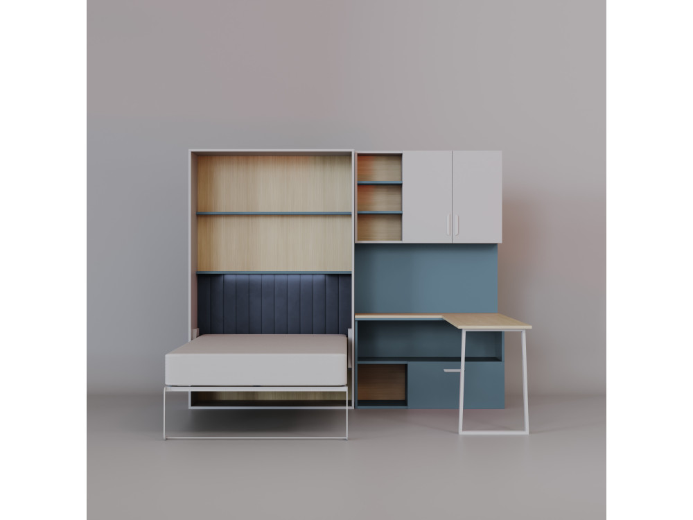 Zestaw Łóżko Półkotapczan kolor Niebieski z...