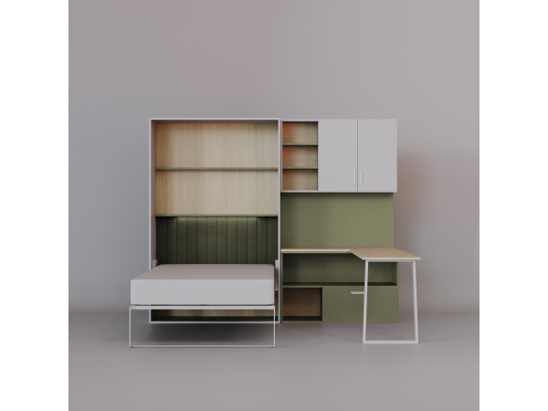 Zestaw Łóżko Półkotapczan kolor Zielony z Biurkiem...