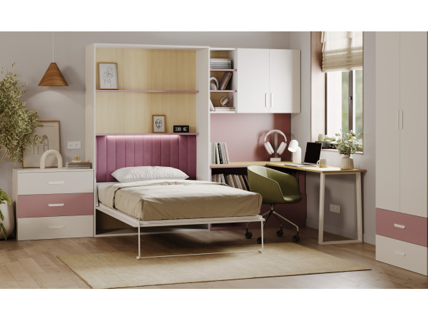 Zestaw Lumio Półkotapczan z Biurkiem, Komodą 3S i Szafą...