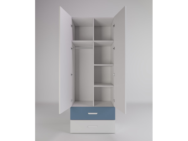 Zestaw Lumio Półkotapczan z Biurkiem, Komodą 3S i Szafą kolor Niebieski