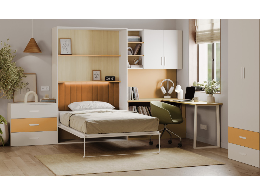 Zestaw Lumio Półkotapczan z Biurkiem, Komodą 3S...