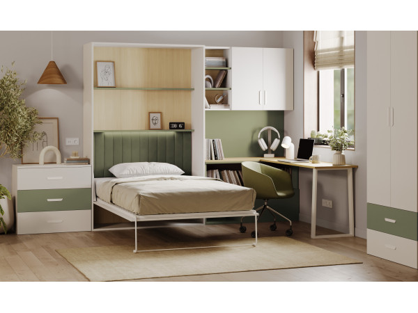 Zestaw Lumio Półkotapczan z Biurkiem, Komodą 3S i Szafą...