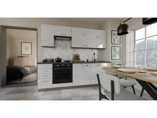 Przykładowe zestawienie kuchni BIANKA. Dowolny Wybór Szafek.