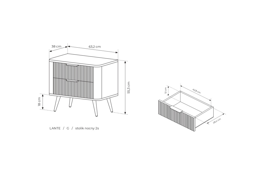 STOLIK NOCNY  2S Lante Beżowy. Stwórz własny...