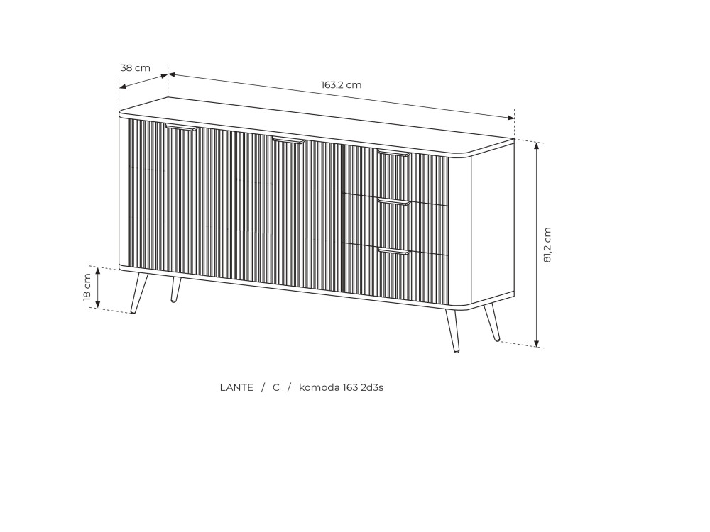 KOMODA 163 2D3S Lante Beżowy. Stwórz własny...
