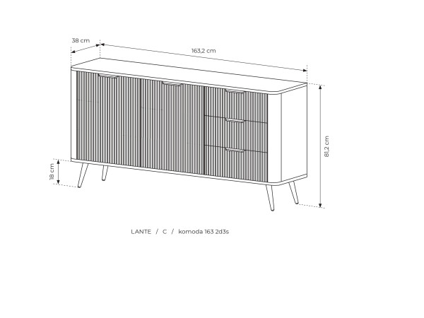KOMODA 163 2D3S Lante Beżowy. Stwórz własny zestaw.