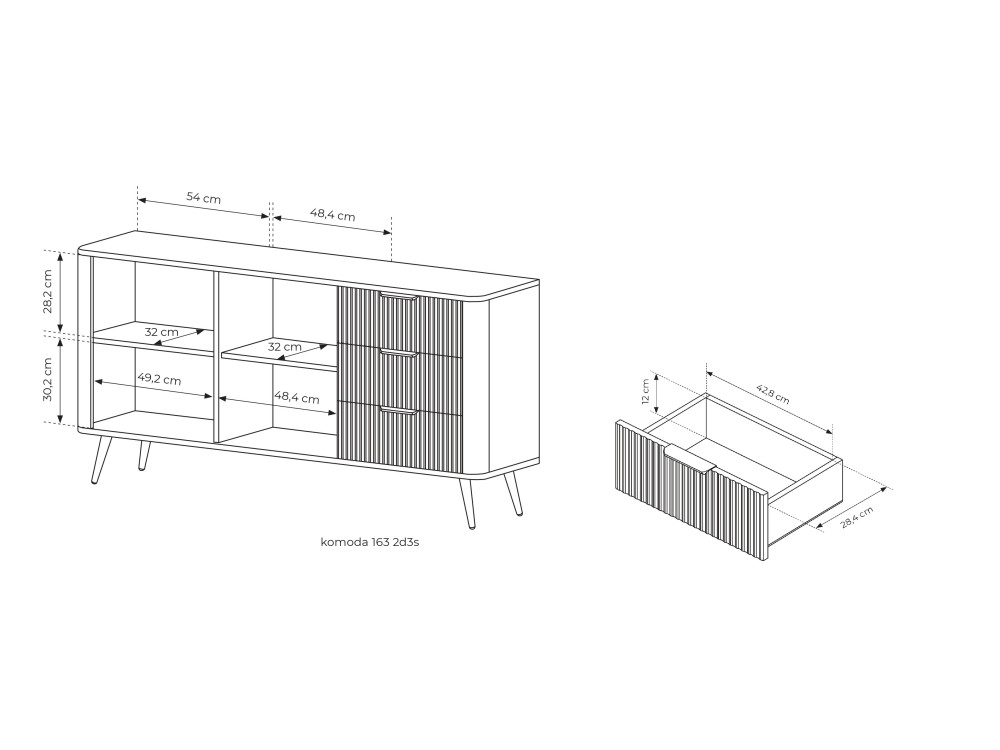 KOMODA 163 2D3S Lante Beżowy. Stwórz własny...