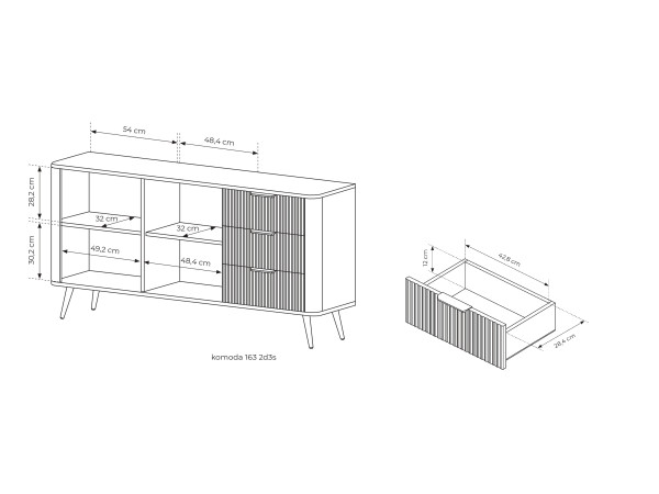 KOMODA 163 2D3S Lante Beżowy. Stwórz własny zestaw.