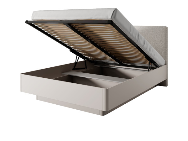 ŁÓŻKO 160 Z ZAGŁOWIEM i Stelażem pod materac Lante Beżowy.