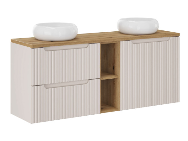 Zestaw meblowy 140cm z blatem i 2 umywalkami nablatowymi wiki