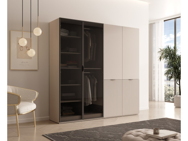 Szafa modułowa SANDBOX 200cm kolor Frontu Szkło Antisol +...