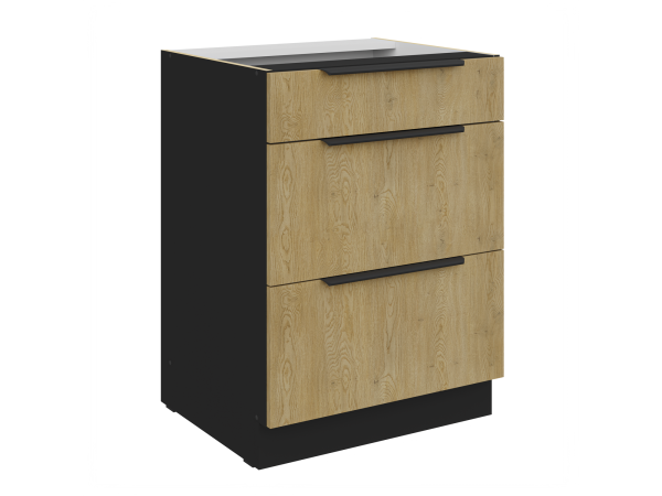 Szafka dolna 3 szuflady 60 D 3S BB - Kuchnia Dąb CREMONA