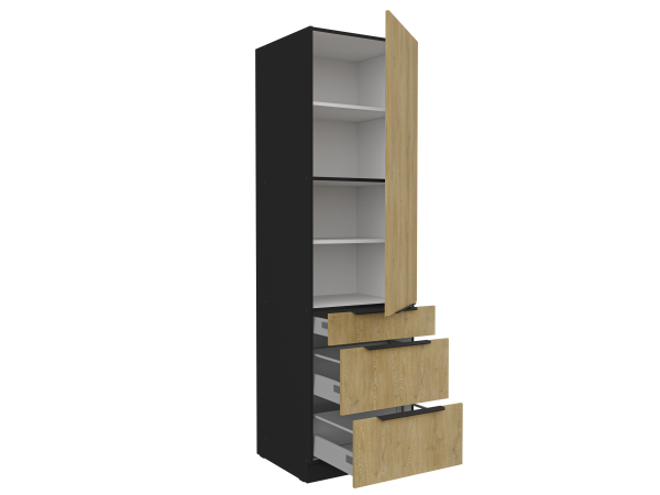 Szafka komin słupek 60 DKS-210 3S 1F - Kuchnia Dąb CREMONA