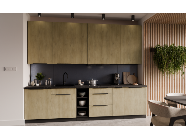 Przykładowe zestawienie kuchni Dąb CREMONA 300cm