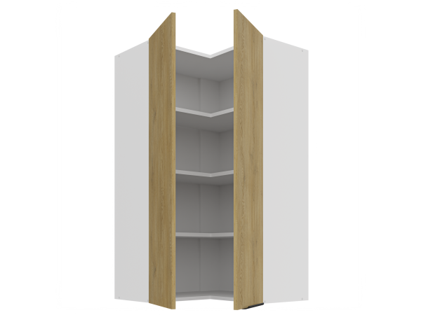 Szafka górna narożna 60x60 GN-108 2F (90°) - Kuchnia Dąb CREMONA / Biały