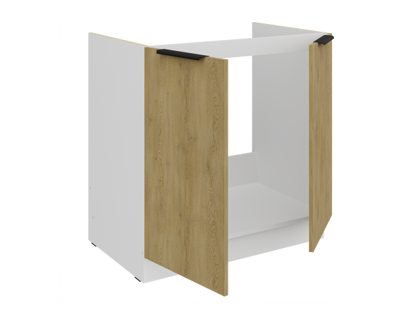 Szafka dolna pod zlew 80 ZL 2F BB - Kuchnia Dąb CREMONA / Biały