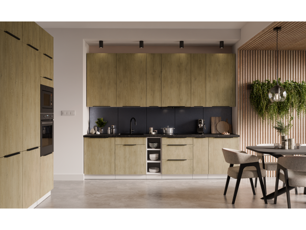 Szafka dolna narożnikowa 90x90 DN 1F BB - Kuchnia Dąb CREMONA / Biały