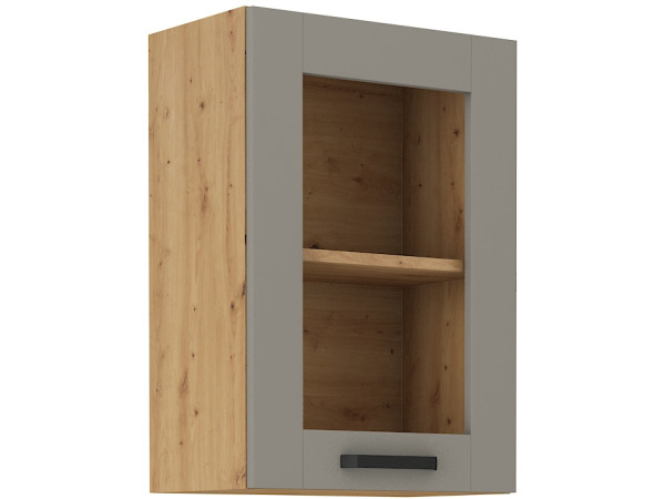 Szafka górna z szybą 40 GS-72 1F - KUCHNIA LUNA JASNY SZARY - ARTISAN