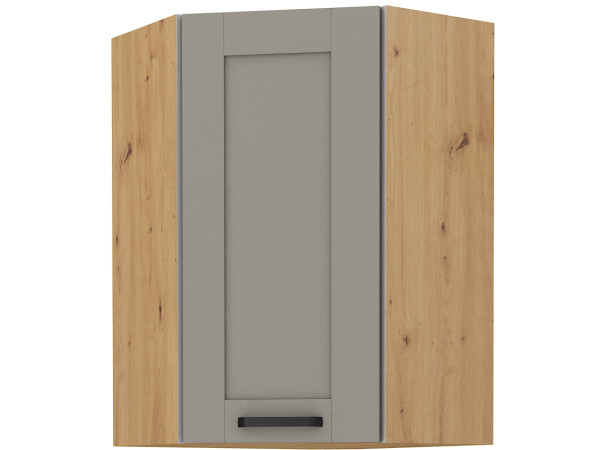 Szafka górna narożna 60x60 GN-90 1F - KUCHNIA LUNA JASNY SZARY - ARTISAN