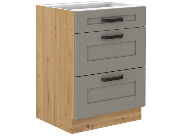 Szafka dolna 3 szuflady 60 D 3S BB - KUCHNIA LUNA JASNY...