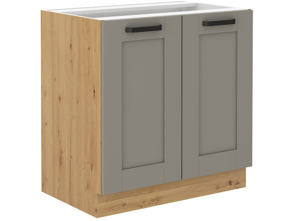 Szafka dolna 80 D 2F BB - KUCHNIA LUNA JASNY SZARY - ARTISAN