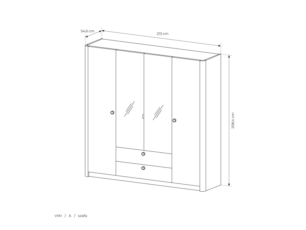 SZAFA 213 4D2S VIKI Kolor DĄB BARISTA. Stwórz...