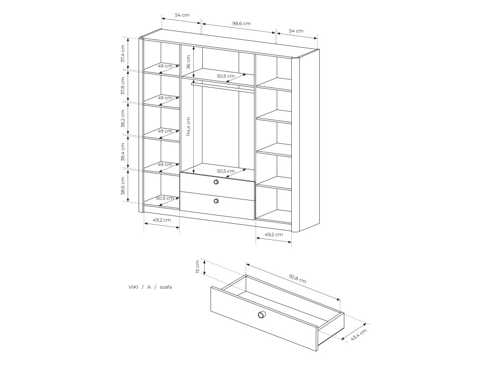 SZAFA 213 4D2S VIKI Kolor DĄB BARISTA. Stwórz...