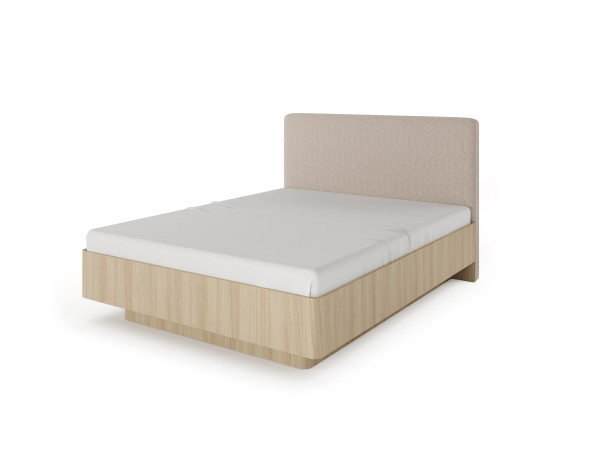 ŁÓŻKO Z ZAGŁOWIEM TAPICEROWANYM Oraz podnoszonym stelażem VIKI Kolor DĄB BARISTA.