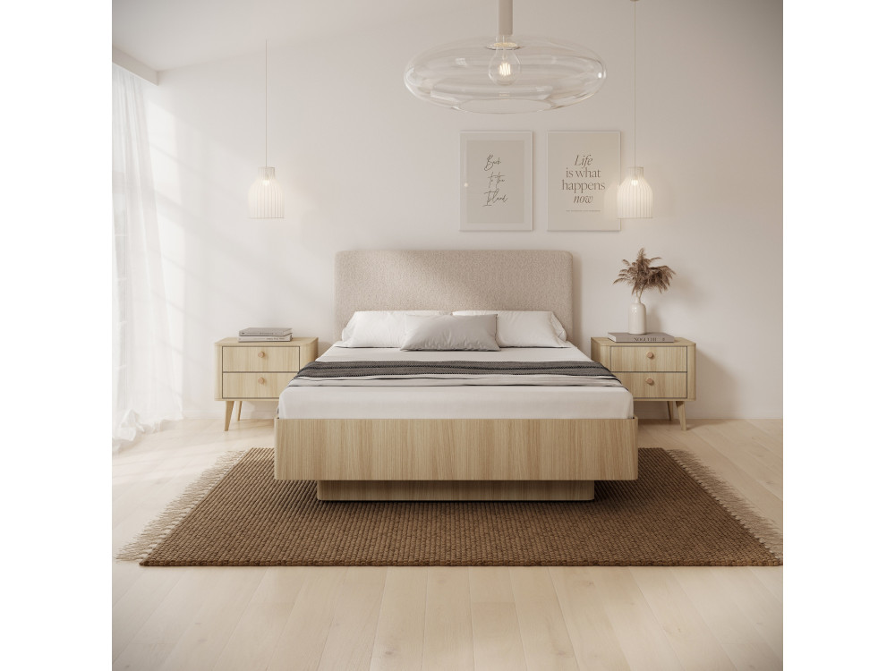 Zestaw ŁÓŻKO + 2 Stoliki VIKI Kolor DĄB BARISTA.