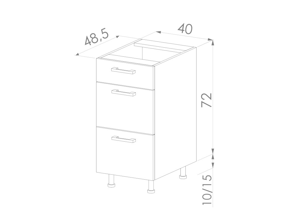 Szafka Dolna Simply DSH-40-2W-1N  Evoke / Evoke