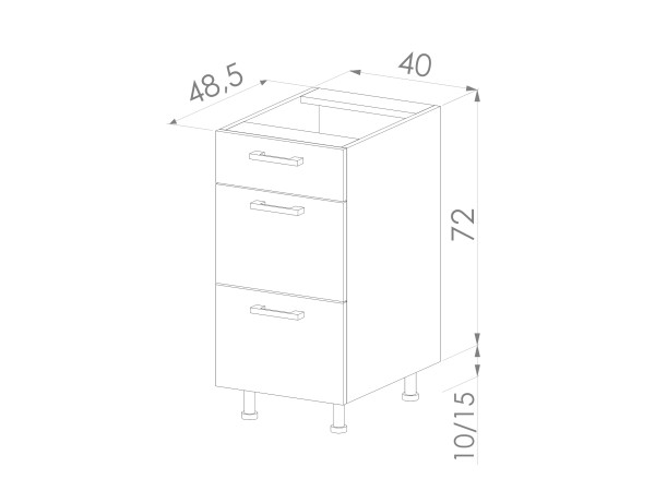 Szafka Dolna Simply DSH-40-2W-1N  Evoke / Evoke