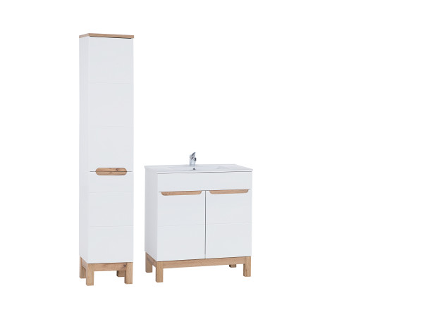 Zestaw meblowy 80cm z umywalką i szafką wysoką