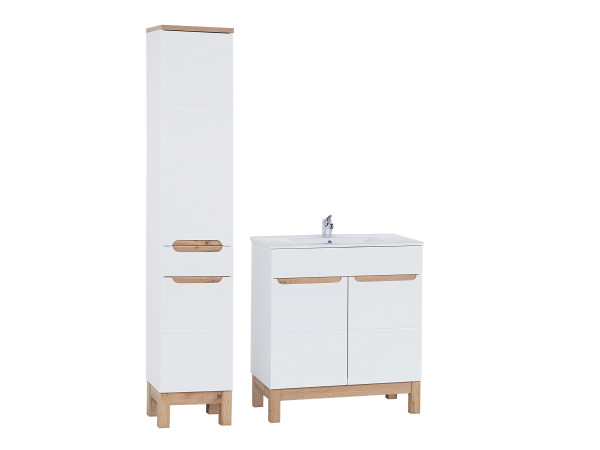 Zestaw meblowy 80cm z umywalką i szafką wysoką