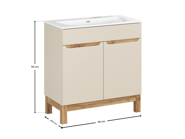 Zestaw meblowy 80cm z umywalką meblową sky