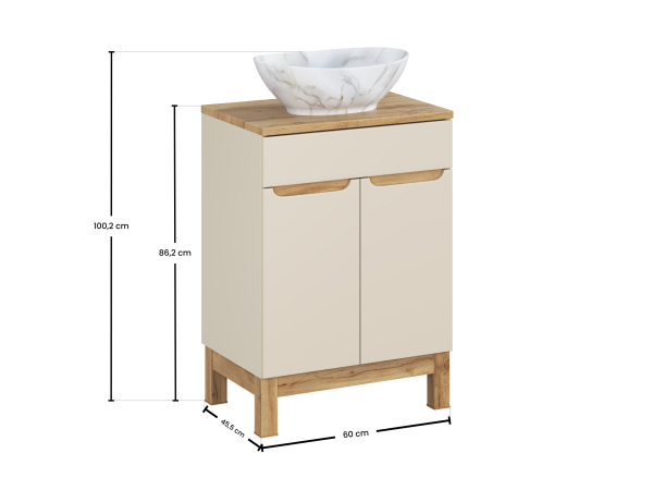 Zestaw meblowy 60cm z blatem i umywalką nablatową pati
