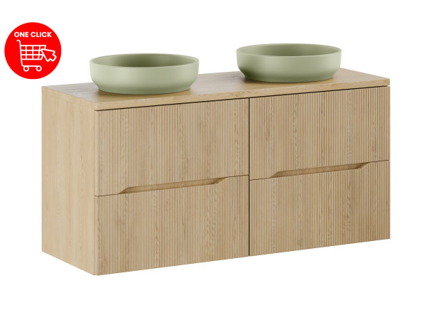 Zestaw meblowy 120cm z blatem i 2 umywalkami nablatowymi river