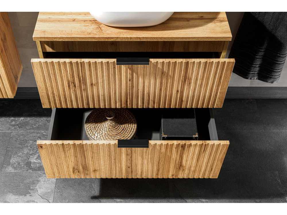 Zestaw meblowy 80cm z blatem i umywalką nablatową magic