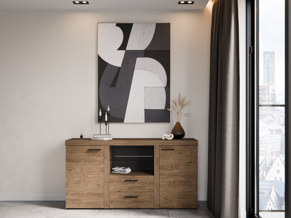 Komoda Rumba Dąb Lefkas. Meble Pokojowe, Salonu.