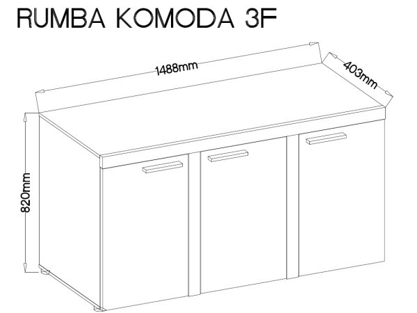 Meblościanka + Komoda Rumba Dąb Lefkas. Meble Pokojowe, Salonu.