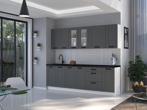 Kuchnia LUNA Ciemny Szary. Dowolny Wybór Szafek.