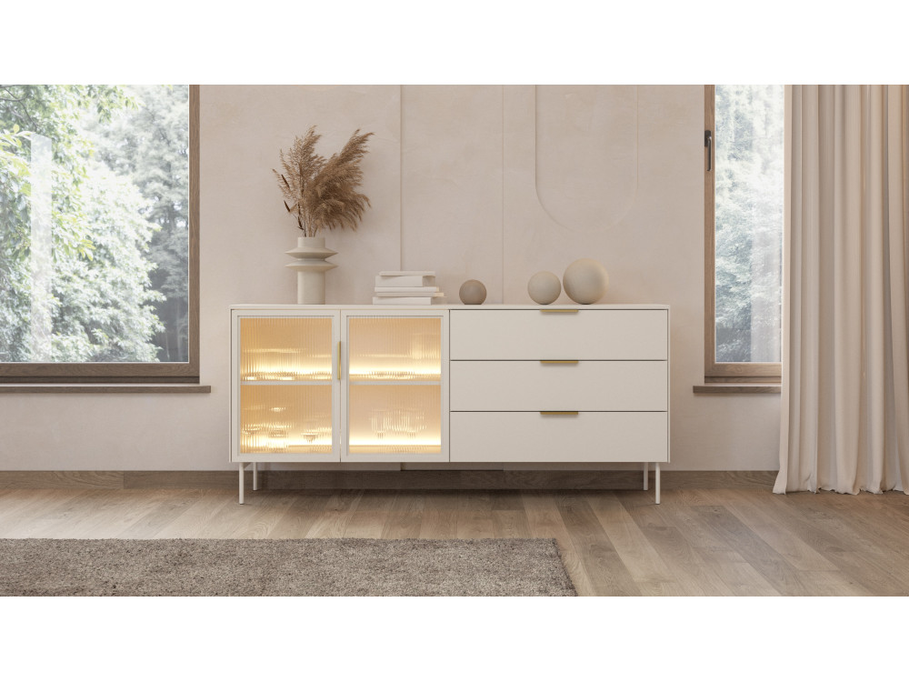 KOMODA 181 2D3S + LED Lumi Kaszmir. Stwórz...