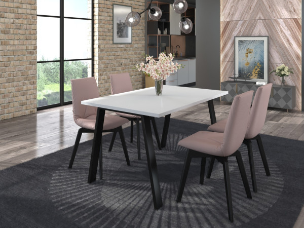 Stół Kleo kolor Biały. Metalowe Nogi