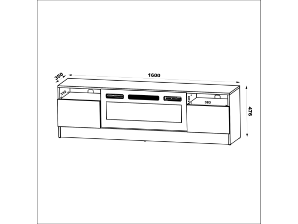 DUKE-01 Szafka RTV z kominkiem 160cm Biały Mat Biały Połysk + LED DUKE-01 Szafka RTV z kominkiem 160cm Biały Mat Biały Połysk + LED