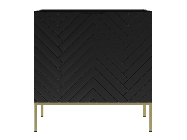 Szafka pod umywalkę wpuszczaną 80cm Aspen 08 czarna - złoty stelaż