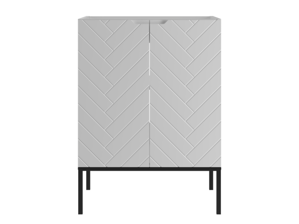 Szafka pod umywalkę wpuszczaną Aspen 09 biała 60cm - czarny stelaż