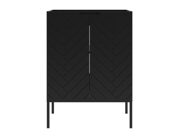 Szafka pod umywalkę wpuszczaną Aspen 09 czarna 60cm - czarny stelaż