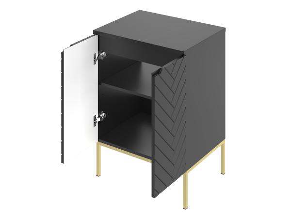 Szafka pod umywalkę wpuszczaną Aspen 09 czarna 60cm - złoty stelaż