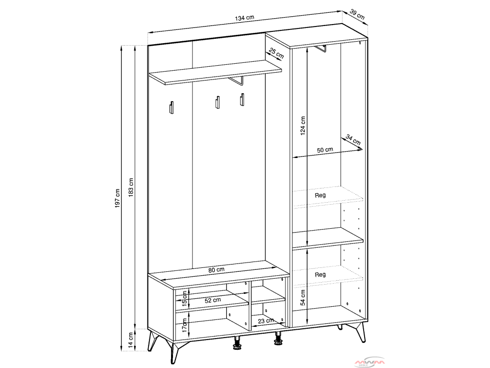 GARDEROBA DIAMOND. Meble Pokojowe, do Salonu.